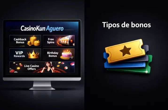 Promociones de Casino del Kun Aguero y tipos de bonos